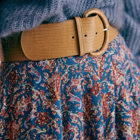 NWT Sezane Jupe Alicia Midi Skirt in Ranch Marine - Women's 34 / US2 - Picture 6 of 7